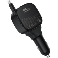 Зарядний пристрій Acefast 1xUSB-C PD95W + telescopic cable USB-C black (6974316285946) - Фото