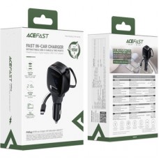 Зарядний пристрій Acefast 1xUSB-C PD95W + telescopic cable USB-C black (6974316285946) - Фото
