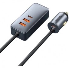 Зарядний пристрій Baseus 2xUSB-C + 2xUSB 120 W + extension cord gray (CCBT-A0G) - Фото