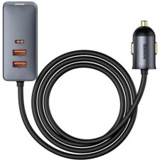 Зарядний пристрій Baseus 2xUSB-C + 2xUSB 120 W + extension cord gray (CCBT-A0G) - Фото