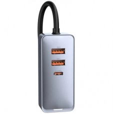 Зарядний пристрій Baseus 2xUSB-C + 2xUSB 120 W + extension cord gray (CCBT-A0G) - Фото