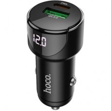 Зарядное устройство HOCO 1xUSB-C PD20W + 1xUSB QC3.0 car adapter Z42 black (6931474742544)