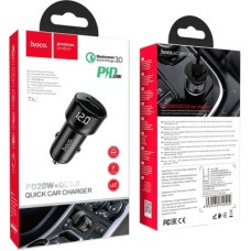 Зарядний пристрій HOCO 1xUSB-C PD20W + 1xUSB QC 3.0 car adapter Z42 black (6931474742544) - Фото