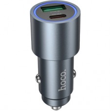 Зарядное устройство HOCO 1xUSB-C PD30W + 1xUSB QC3.0 48W car adapter Z60 gray (6942007642095)