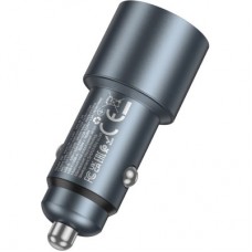 Зарядний пристрій HOCO 1xUSB-C PD30W + 1xUSB QC 3.0 48 W car adapter Z60 gray (6942007642095) - Фото