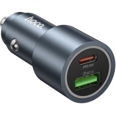 Зарядний пристрій HOCO 1xUSB-C PD30W + 1xUSB QC 3.0 48 W car adapter Z60 gray (6942007642095) - Фото