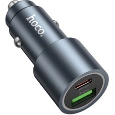 Зарядний пристрій HOCO 1xUSB-C PD30W + 1xUSB QC 3.0 48 W car adapter Z60 gray (6942007642095) - Фото