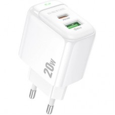 Зарядний пристрій BOROFONE BAS44A 1xUSB-C PD20W + 1xUSB QC3.0 white (6941991113840) Зарядний пристрій BOROFONE BAS44A 1xUSB-C PD20W + 1xUSB QC3.0 white (6941991113840) - Фото