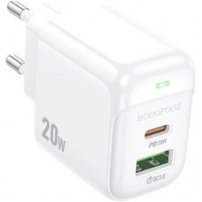 Зарядний пристрій BOROFONE BAS44A 1xUSB-C PD20W + 1xUSB QC3.0 white (6941991113840) Зарядний пристрій BOROFONE BAS44A 1xUSB-C PD20W + 1xUSB QC3.0 white (6941991113840) - Фото