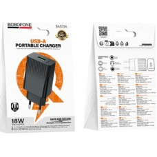 Зарядний пристрій BOROFONE BAS72A USB QC3.0 18 W black (6941991122637) Зарядний пристрій BOROFONE BAS72A USB QC3.0 18 W black (6941991122637) - Фото