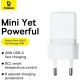 Зарядное устройство Baseus USB-C PD20W white (P10111602213-00) Зарядное устройство Baseus USB-C PD20W white (P10111602213-00)