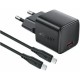 Зарядное устройство Acefast USB-C PD20W GaN + cable USB-C to USB-C black (6974316286509)
