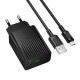 Зарядний пристрій BOROFONE USB QC3.0 + cable USB to Micro 5P black (6941991122651)