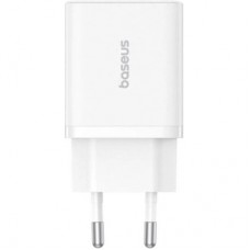 Зарядний пристрій Baseus 1xUSB-C PD30W + 1xUSB QC 3.0 white (P10111404213-00) - Фото