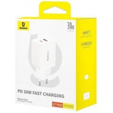 Зарядний пристрій Baseus 1xUSB-C PD30W + 1xUSB QC 3.0 white (P10111404213-00) - Фото