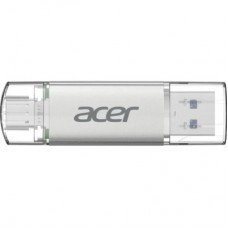USB флеш накопитель Acer 64GB UT300 USB-A/Type-C 3.2 Silver (BL.9BWWA.589) - Фото