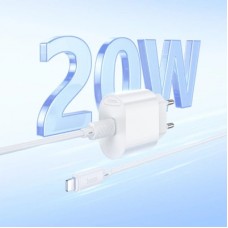 Зарядний пристрій HOCO C109A USB-C PD20W + cable USB-C to Lightning white (6942007656665) - Фото