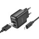 Зарядний пристрій HOCO C141A 2xUSB + cable USB to Lightning black (6942007627863)