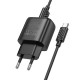 Зарядний пристрій HOCO C141A 2xUSB + cable USB to USB-C black (6942007627900)