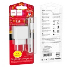 Зарядний пристрій HOCO CS11A USB + cable USB to Lightning white (6942007603577) - Фото