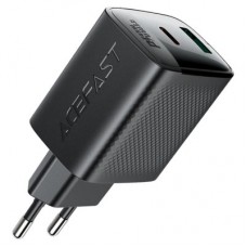 Зарядний пристрій Acefast A106 1xUSB-C PD45W + 1xUSB QC3.0 GaN black (6974316284031) Зарядний пристрій Acefast A106 1xUSB-C PD45W + 1xUSB QC3.0 GaN black (6974316284031) - Фото