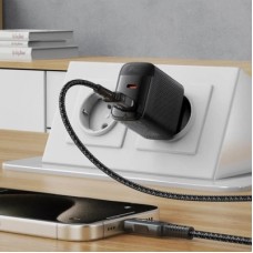 Зарядний пристрій Acefast A106 1xUSB-C PD45W + 1xUSB QC3.0 GaN black (6974316284031) Зарядний пристрій Acefast A106 1xUSB-C PD45W + 1xUSB QC3.0 GaN black (6974316284031) - Фото
