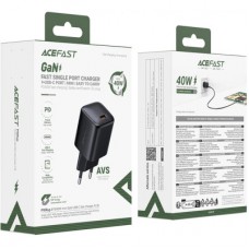 Зарядний пристрій Acefast A136 USB-C PD40W GaN black (6974316286233) Зарядний пристрій Acefast A136 USB-C PD40W GaN black (6974316286233) - Фото