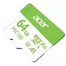 Картка пам'яті Acer 64 GB microSD MSC100 /U3/V30/A1/C10 R 100MB/s / Write 30MB/s (BL.9BWWA.336) - Фото
