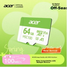 Картка пам'яті Acer 64 GB microSD MSC100 /U3/V30/A1/C10 R 100MB/s / Write 30MB/s (BL.9BWWA.336) - Фото