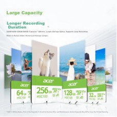Картка пам'яті Acer 64 GB microSD MSC100 /U3/V30/A1/C10 R 100MB/s / Write 30MB/s (BL.9BWWA.336) - Фото