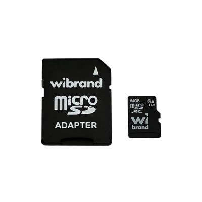 Карта памяти Wibrand 64GB mictoSD class 10 UHS-II (U3) V10 Read 80/Write 30 (WICDXU3/64GB-A)
