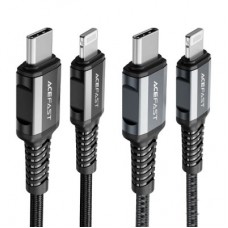 Дата кабель USB-C to Lightning 1.2m 3A nylon black Acefast (6974316280484) Дата кабель USB-C to Lightning 1.2m 3A nylon black Acefast (6974316280484) - Фото