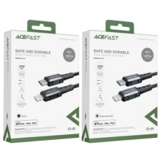 Дата кабель USB-C to Lightning 1.2m 3A nylon black Acefast (6974316280484) Дата кабель USB-C to Lightning 1.2m 3A nylon black Acefast (6974316280484) - Фото
