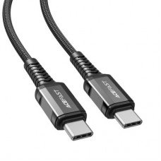 Дата кабель USB-C to USB-C 1.2m 3A nylon black Acefast (6974316280521) Дата кабель USB-C to USB-C 1.2m 3A nylon black Acefast (6974316280521) - Фото