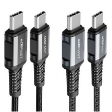 Дата кабель USB-C to USB-C 1.2m 3A nylon black Acefast (6974316280521) Дата кабель USB-C to USB-C 1.2m 3A nylon black Acefast (6974316280521) - Фото