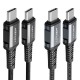 Дата кабель USB-C to USB-C 1.2m 3A nylon black Acefast (6974316280521)