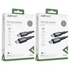 Дата кабель USB-C to USB-C 1.2m 3A nylon black Acefast (6974316280521) Дата кабель USB-C to USB-C 1.2m 3A nylon black Acefast (6974316280521) - Фото