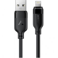 Дата кабель USB 2.0 AM to Lightning 1.2m 2.4A TPE black Acefast (6974316286202) - Фото