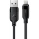 Дата кабель USB 2.0 AM to Lightning 1.2m 2.4A TPE black Acefast (6974316286202)