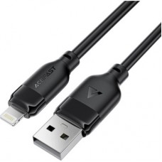 Дата кабель USB 2.0 AM to Lightning 2.0m 2.4A TPE black Acefast (6974316286271) - Фото