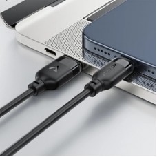 Дата кабель USB 2.0 AM to Lightning 1.2m 2.4A TPE black Acefast (6974316286202) - Фото