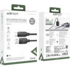 Дата кабель USB 2.0 AM to USB-C 1.2m 3A TPE black Acefast (6974316283812) - Фото