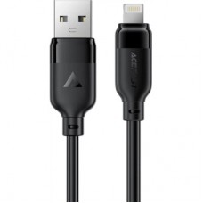 Дата кабель USB 2.0 AM to Lightning 2.0m 2.4A TPE black Acefast (6974316286271) - Фото