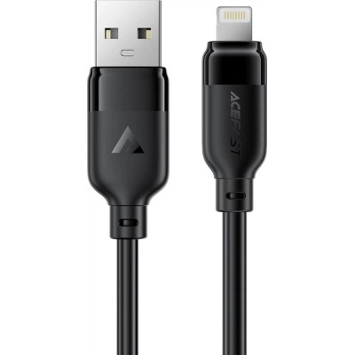 Дата кабель USB 2.0 AM to Lightning 2.0m 2.4A TPE black Acefast (6974316286271)