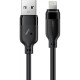 Дата кабель USB 2.0 AM to Lightning 2.0m 2.4A TPE black Acefast (6974316286271)
