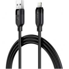 Дата кабель USB 2.0 AM to Lightning 2.0m 2.4A TPE black Acefast (6974316286271) - Фото