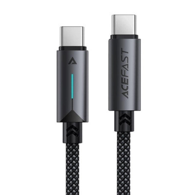 Дата кабель USB-C to USB-C 1.2m 60 W nylon black Acefast (6974316284475)