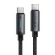 Дата кабель USB-C to USB-C 1.2m 60 W nylon black Acefast (6974316284475)