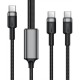 Дата кабель USB-C to 2xUSB-C 1.2m 100 W nylon black Acefast (6974316285120)