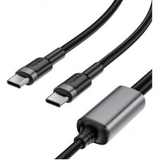 Дата кабель USB-C to 2xUSB-C 1.2m 100 W nylon black Acefast (6974316285120) - Фото